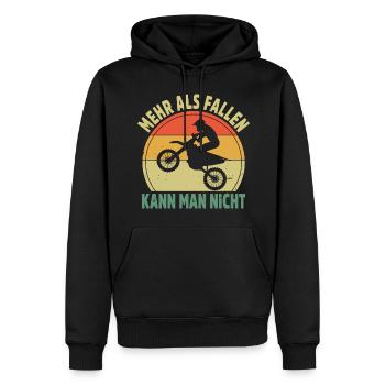 Motocross Geschenk Motorradfahrer Motorrad Enduro - Männer Premium Bio Hoodie - Schwarz - Vorne - Nico (187cm)