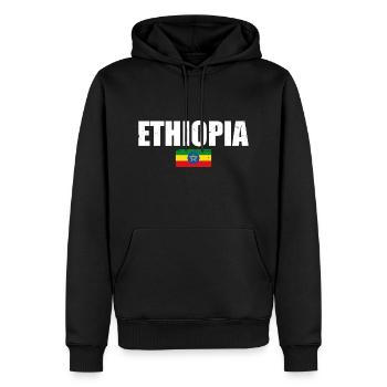 Ethiopie Ethiopie Drapeau Éthiopien - Sweat à capuche Premium bio Homme - noir - Devant - Nico (187cm)