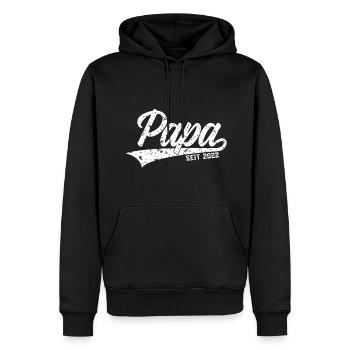 PAPA SEIT 2022 VATERTAG - Männer Premium Bio Hoodie - Schwarz - Vorne - Nico (187cm)