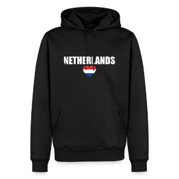 Pays-Bas Vintage Drapeau néerlandais Pays-Bas - Sweat à capuche Premium bio Homme - noir - Devant - Nico (187cm)