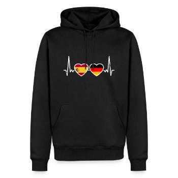 Spanien Deutschland Flagge Spanisch Deutsch - Männer Premium Bio Hoodie - Schwarz - Vorne - Nico (187cm)