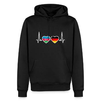 Aserbaidschan Deutschland Flagge - Männer Premium Bio Hoodie - Schwarz - Vorne - Nico (187cm)