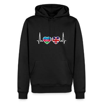 Aserbaidschan Großbritannien Flagge - Männer Premium Bio Hoodie - Schwarz - Vorne - Nico (187cm)