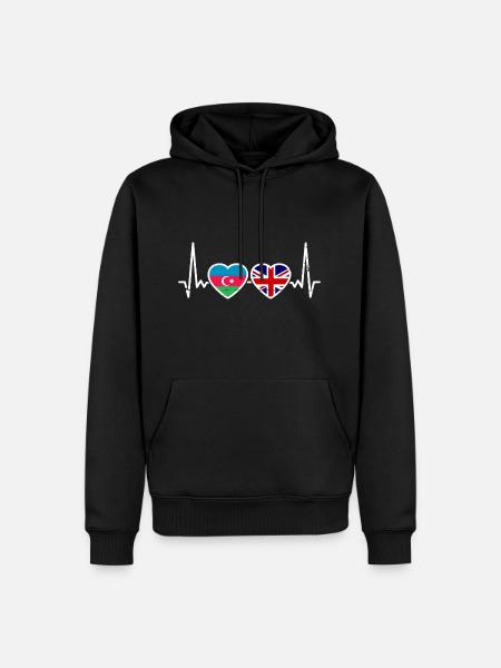 Azerbaijan Great Britain Flag - Men’s Premium Organic Hoodie - black