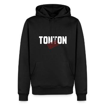 Tonton édition limitée - Sweat à capuche Premium bio Homme - noir - Devant - Nico (187cm)