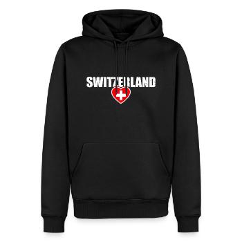 Suisse Vintage Drapeau Suisse - Sweat à capuche Premium bio Homme - noir - Devant - Nico (187cm)