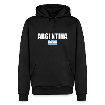 Argentina Argentinien Argentinische Flagge - Männer Premium Bio Hoodie - Schwarz - Vorne - Nico (187cm)