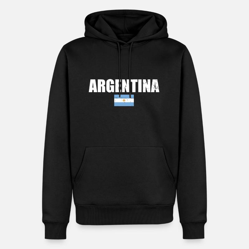 Argentine Argentine Drapeau argentin - Sweat à capuche Premium bio Homme - noir