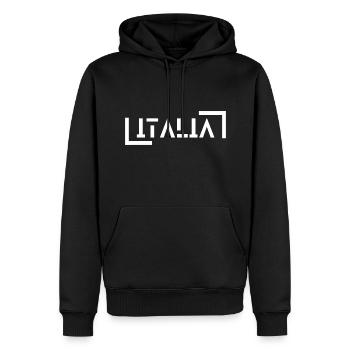 Italia - Sweat à capuche Premium bio Homme - noir - Devant - Nico (187cm)