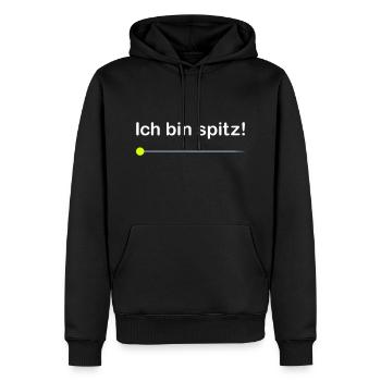 ★ Designfarben änderbar ★ Ich bin spitz! - Männer Premium Bio Hoodie - Schwarz - Vorne - Nico (187cm)