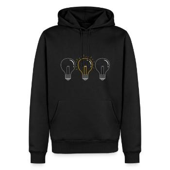 Light bulb - Men’s Premium Organic Hoodie - black - Front - Nico (187cm)