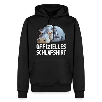 Offizieles Schlafshirt Nilpferd - Männer Premium Bio Hoodie - Schwarz - Vorne - Nico (187cm)