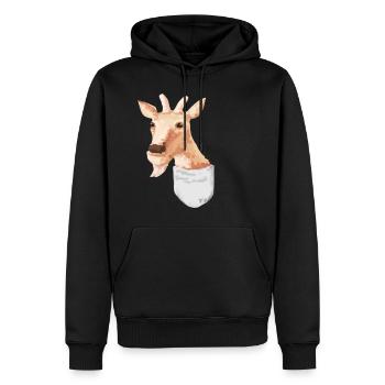 La chèvre de poche - Sweat à capuche Premium bio Homme - noir - Devant - Nico (187cm)