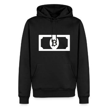 Bitcoin dollars - Sweat à capuche Premium bio Homme - noir - Devant - Nico (187cm)