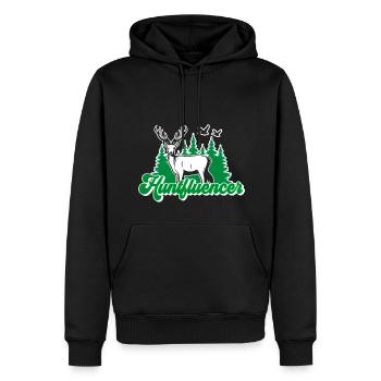 Huntfluencer Hunting Influencer - Männer Premium Bio Hoodie - Schwarz - Vorne - Nico (187cm)