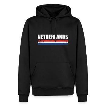 Pays-Bas Vintage Drapeau néerlandais Pays-Bas - Sweat à capuche Premium bio Homme - noir - Devant - Nico (187cm)