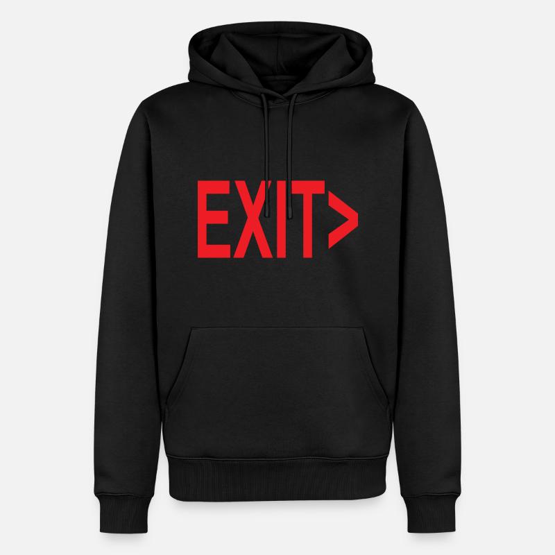 Exit / Exit / Emergency Exit - Men’s Premium Organic Hoodie - black