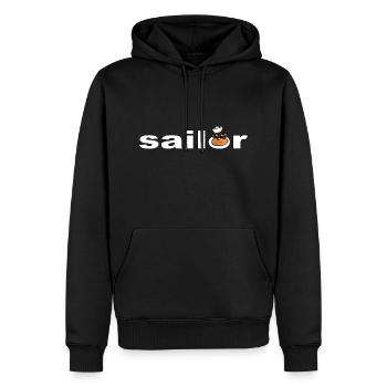 SAILOR - Männer Premium Bio Hoodie - Schwarz - Vorne - Nico (187cm)