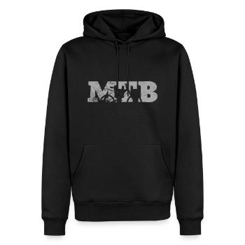 MTB Fahrer Mountain Biker Downhill Fahrrad Rad - Männer Premium Bio Hoodie - Schwarz - Vorne - Nico (187cm)