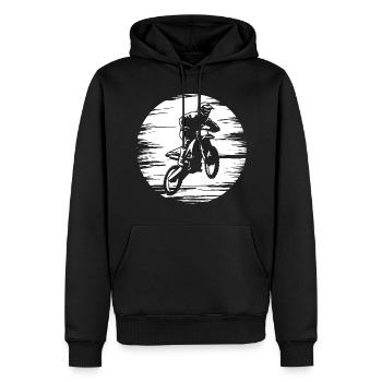 graphique de moto supermoto - Sweat à capuche Premium bio Homme - noir - Devant - Nico (187cm)