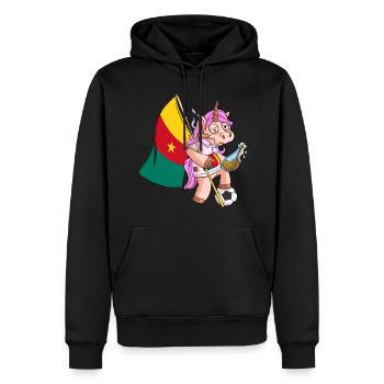Party Einhorn Kamerun - Männer Premium Bio Hoodie - Schwarz - Vorne - Nico (187cm)