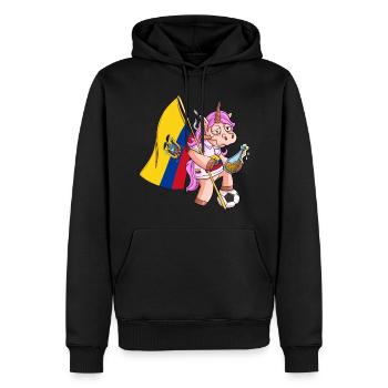 Ecuador Party Einhorn - Männer Premium Bio Hoodie - Schwarz - Vorne - Nico (187cm)
