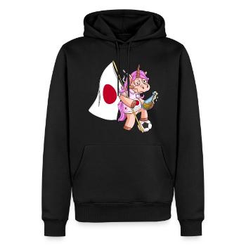Licorne du parti japonais - Sweat à capuche Premium bio Homme - noir - Devant - Nico (187cm)