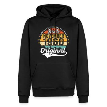 Legendär seit November 1960 - 1960 - Männer Premium Bio Hoodie - Schwarz - Vorne - Nico (187cm)