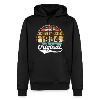 Légendaire depuis novembre 1964 - 1964 - Sweat à capuche Premium bio Homme - noir - Devant - Nico (187cm)