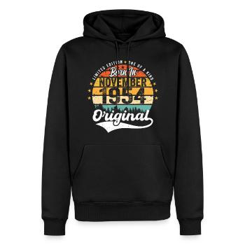 Légendaire depuis novembre 1954 - 1954 - Sweat à capuche Premium bio Homme - noir - Devant - Nico (187cm)