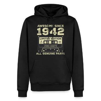 1942 Geburtstag geboren im Jahr 1942 Vintage Retro - Männer Premium Bio Hoodie - Schwarz - Vorne - Nico (187cm)