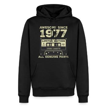 1977 Anniversaire Né En 1977 Vintage Rétro - Sweat à capuche Premium bio Homme - noir - Devant - Nico (187cm)