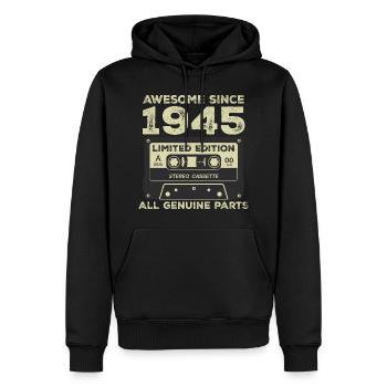 1945 Geburtstag geboren im Jahr 1945 Vintage Retro - Männer Premium Bio Hoodie - Schwarz - Vorne - Nico (187cm)