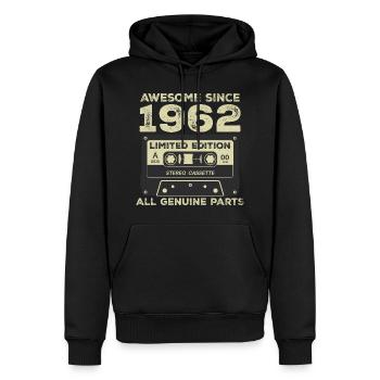 1962 Anniversaire Né En 1962 Vintage Rétro - Sweat à capuche Premium bio Homme - noir - Devant - Nico (187cm)