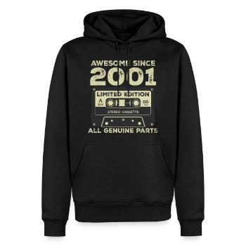 2001 Geburtstag geboren im Jahr 2001 Vintage Retro - Männer Premium Bio Hoodie - Schwarz - Vorne - Nico (187cm)