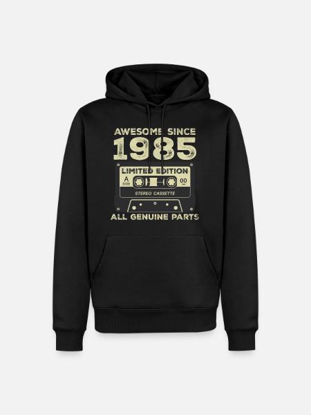 1985 Birthday Born In 1985 Vintage Retro - Men’s Premium Organic Hoodie - black