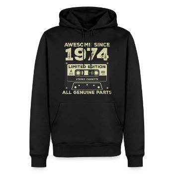 1974 Anniversaire Né En 1974 Vintage Rétro - Sweat à capuche Premium bio Homme - noir - Devant - Nico (187cm)