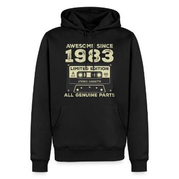 1983 Anniversaire Né En 1983 Vintage Rétro - Sweat à capuche Premium bio Homme - noir - Devant - Nico (187cm)