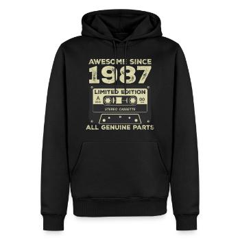 1987 Geburtstag geboren im Jahr 1987 Vintage Retro - Männer Premium Bio Hoodie - Schwarz - Vorne - Nico (187cm)
