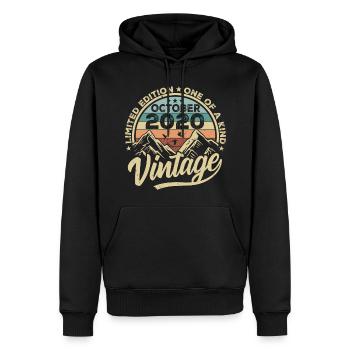 Oktober 2020 Geburtstag 2020 Geboren Oktober 2020 - Männer Premium Bio Hoodie - Schwarz - Vorne - Nico (187cm)