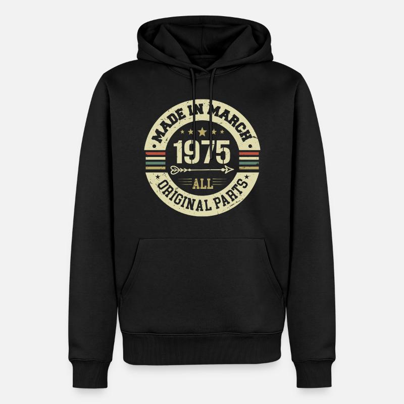 Légendaire depuis mars 1975 - Sweat à capuche Premium bio Homme - noir