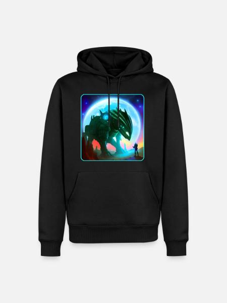 Astronaut and Alien Machine - Men’s Premium Organic Hoodie - black