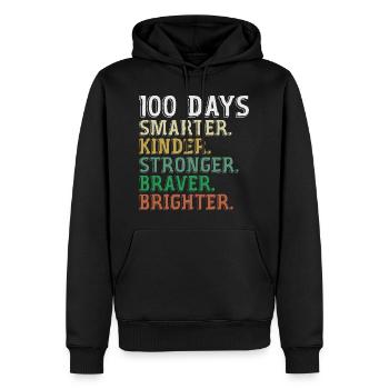 100 Days of School Smarter - 100th Days Of School - Sweat à capuche Premium bio Homme - noir - Devant - Nico (187cm)