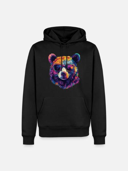 Bear Sunglasses - Men’s Premium Organic Hoodie - black