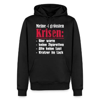 Meine vier grössten Krisen - Männer Premium Bio Hoodie - Schwarz - Vorne - Nico (187cm)