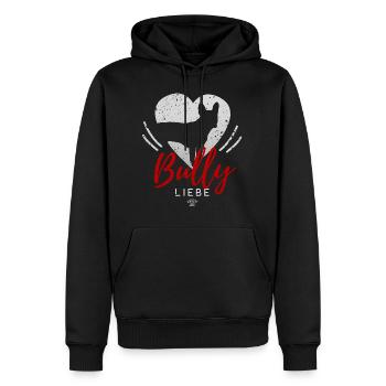Bully Herz-Silhouette 2 - Männer Premium Bio Hoodie - Schwarz - Vorne - Nico (187cm)