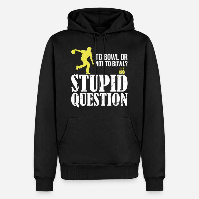 Bowling drôle de question - drôle - Sweat à capuche Premium bio Homme - noir