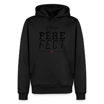 Je suis père-fect - Sweat à capuche Premium bio Homme - noir - Devant - Nico (187cm)