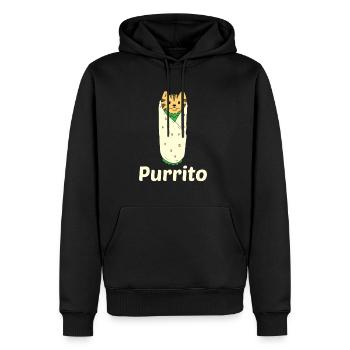Purrito - Cat Burrito chaton ronronnant - Sweat à capuche Premium bio Homme - noir - Devant - Nico (187cm)