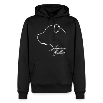 AMERICAN BULLDOG Profile WILSIGNS - Men’s Premium Organic Hoodie - black - Front - Nico (187cm)